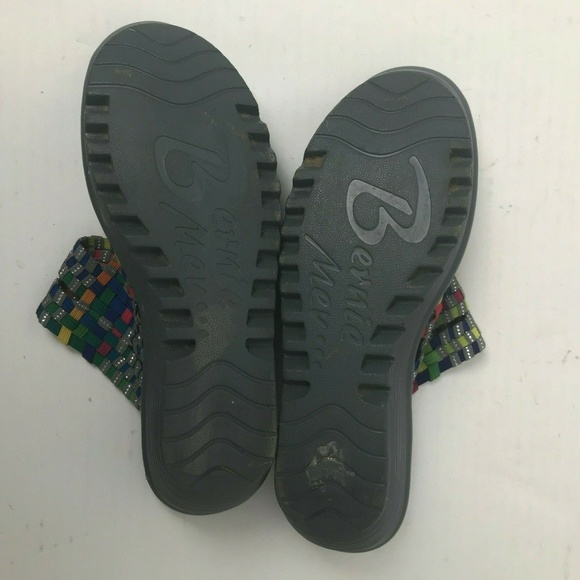 Bernie Mev Fame Metallic Woven Wedge Sandals Sz 10 - Picture 6 of 6